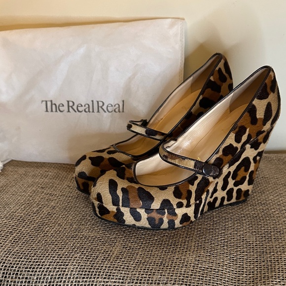 Christian Louboutin Animal Print Wedges - Picture 1 of 4